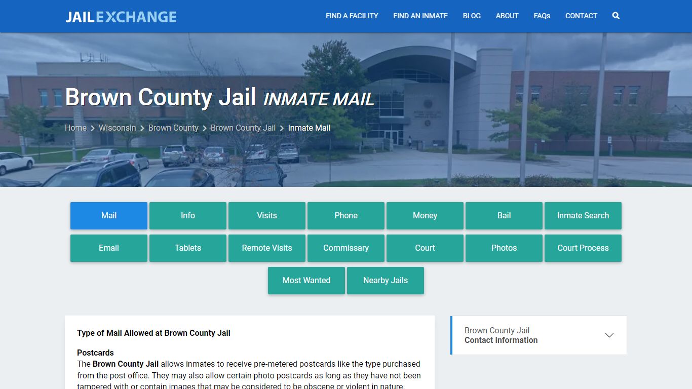 Inmate Mail - Brown County Jail, WI - Jail Exchange